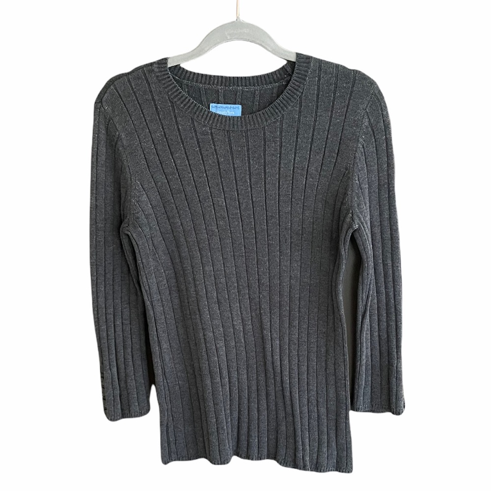Simply Vera Vera Wang Gray Crew Neck Sweater M